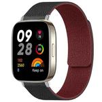 For Redmi Watch 3 xDfind Litchi Texture Magnetic Silicone Watch Band(Black Red)