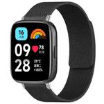 For Redmi Watch 3 Active/Watch 3 Lite xDfind Litchi Texture Magnetic Silicone Watch Band(Black)