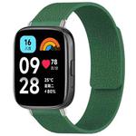 For Redmi Watch 3 Active/Watch 3 Lite xDfind Litchi Texture Magnetic Silicone Watch Band(Dark Green)