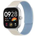 For Xiaomi Smart Band 9 Pro/8 Pro/Redmi Watch 5/4 xDfind Litchi Texture Magnetic Silicone Watch Band(White Blue)