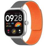 For Xiaomi Smart Band 9 Pro/8 Pro/Redmi Watch 5/4 xDfind Litchi Texture Magnetic Silicone Watch Band(Grey Orange)