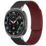 For Samsung Galaxy Watch Ultra/Ultra 2025 xDfind Litchi Texture Magnetic Silicone Watch Band(Black Red)