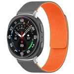 For Samsung Galaxy Watch Ultra/Ultra 2025 xDfind Litchi Texture Magnetic Silicone Watch Band(Grey Orange)