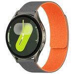 For Samsung Galaxy Watch 7 / 6 / 5 / FE xDfind Litchi Texture Magnetic Silicone Watch Band(Grey Orange)