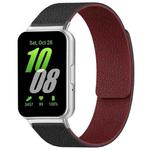 For Samsung Galaxy Fit3 SM-R390 xDfind Litchi Texture Magnetic Silicone Watch Band(Black Red)