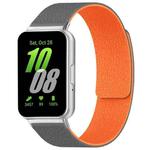 For Samsung Galaxy Fit3 SM-R390 xDfind Litchi Texture Magnetic Silicone Watch Band(Grey Orange)