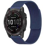 For Garmin Fenix 8/7X/6X/5X 26mm xDfind Litchi Texture Magnetic Silicone Watch Band(Midnight Blue)