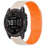 For Garmin Fenix 8/7X/6X/5X 26mm xDfind Litchi Texture Magnetic Silicone Watch Band(Starlight Orange)