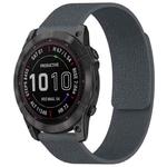 For Garmin Fenix 8/7X/6X/5X 26mm xDfind Litchi Texture Magnetic Silicone Watch Band(Grey)