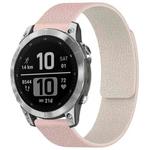 For Garmin Fenix 8/7/6/5 22mm xDfind Litchi Texture Magnetic Silicone Watch Band(Pink Sstarlight)