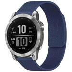 For Garmin Fenix 8/7/6/5 22mm xDfind Litchi Texture Magnetic Silicone Watch Band(Midnight Blue)