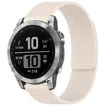 For Garmin Fenix 8/7/6/5 22mm xDfind Litchi Texture Magnetic Silicone Watch Band(Starlight)