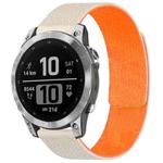For Garmin Fenix 8/7/6/5 22mm xDfind Litchi Texture Magnetic Silicone Watch Band(Starlight Orange)