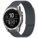For Garmin Fenix 8/7/6/5 22mm xDfind Litchi Texture Magnetic Silicone Watch Band(Grey)