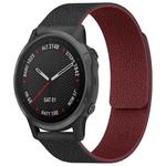For Garmin Fenix 8/7S/6S/5S 20mm xDfind Litchi Texture Magnetic Silicone Watch Band(Black Red)