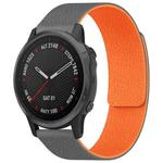 For Garmin Fenix 8/7S/6S/5S 20mm xDfind Litchi Texture Magnetic Silicone Watch Band(Grey Orange)