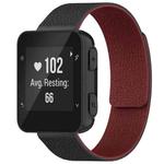 For Garmin Forerunner 35/30/35J 20mm xDfind Litchi Texture Magnetic Silicone Watch Band(Black Red)