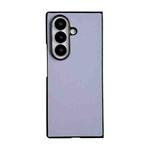 For Samsung Galaxy Z Fold7 5G Morandi Solid Color Leather Texture Phone Case(Purple)