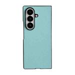 For Samsung Galaxy Z Fold7 5G Morandi Solid Color Leather Texture Phone Case(Blue Green)