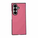 For Samsung Galaxy Z Fold7 5G Morandi Solid Color Leather Texture Phone Case(Light Red)