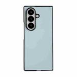 For Samsung Galaxy Z Fold7 5G Morandi Solid Color Leather Texture Phone Case(Light Blue)