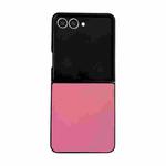 For Samsung Galaxy Z Flip7 5G Morandi Solid Color Leather Texture Phone Case(Light Red)