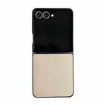 For Samsung Galaxy Z Flip7 5G Morandi Solid Color Leather Texture Phone Case(Gold)
