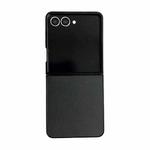 For Samsung Galaxy Z Flip7 5G Morandi Solid Color Leather Texture Phone Case(Black)