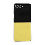 For Samsung Galaxy Z Flip7 5G Morandi Solid Color Leather Texture Phone Case(Yellow)