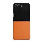 For Samsung Galaxy Z Flip7 5G Morandi Solid Color Leather Texture Phone Case(Orange)