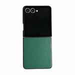 For Samsung Galaxy Z Flip7 5G Morandi Solid Color Leather Texture Phone Case(Green)