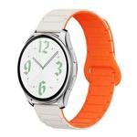 22mm xDfind Reverse Buckle Tri-beads Magnetic Silicone Watch Band(Starlight Orange)