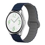 22mm xDfind Reverse Buckle Tri-beads Magnetic Silicone Watch Band(Indigo Gray)