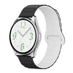 22mm xDfind Reverse Buckle Tri-beads Magnetic Silicone Watch Band(Black White)