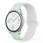 22mm xDfind Reverse Buckle Tri-beads Magnetic Silicone Watch Band(Mint Green White)