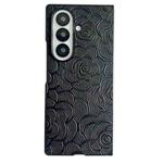For Samsung Galaxy Z Fold7 5G Impression Camellia Pattern Protective Phone Case(Black)