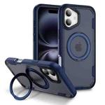For iPhone 17 Defend Rugged Gear Holder MagSafe Phone Case(Blue + Transparent Blue)