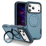 For iPhone 17 Pro Max Defend Rugged Gear Holder MagSafe Phone Case(Royal Blue + Blue)