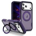 For iPhone 17 Pro Max Defend Rugged Gear Holder MagSafe Phone Case(Purple + Dark Purple)