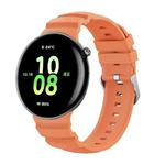For Honor Watch Fit Ocean Two Color Dual-Row Hole Silver Buckle Silicone Watch Band(Orange)