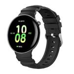 For Honor Watch Fit Ocean Two Color Dual-Row Hole Silver Buckle Silicone Watch Band(Black)