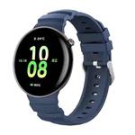 For Honor Watch Fit Ocean Two Color Dual-Row Hole Silver Buckle Silicone Watch Band(Dark Blue)