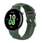 For Honor Watch Fit Ocean Two Color Dual-Row Hole Silver Buckle Silicone Watch Band(Green)
