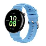 For Honor Watch Fit Ocean Two Color Dual-Row Hole Silver Buckle Silicone Watch Band(Cloud Blue)
