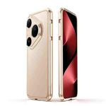 For Huawei Pura 80 Pro 5G Aurora Series Lens Protector + Metal Frame Phone Case(Gold Silver)
