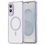 For Samsung Galaxy S25 Edge 5G PC Hybrid TPU Airbag Shockproof MagSafe Phone Case(Transparent Purple)