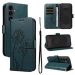 For Samsung Galaxy S25 FE 5G Dandelion Embossed Pattern Flip Leather Phone Case(Blue)