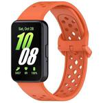 For Samsung Galaxy Fit3 xDfind Colorful Buckle Solid Color Breathable Silicone Watch Band(Orange)