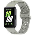 For Samsung Galaxy Fit3 xDfind Colorful Buckle Solid Color Breathable Silicone Watch Band(Grey Green)
