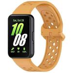 For Samsung Galaxy Fit3 xDfind Colorful Buckle Solid Color Breathable Silicone Watch Band(Yellow)
